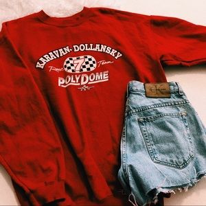 Vintage Red Racing Crewneck Sweater